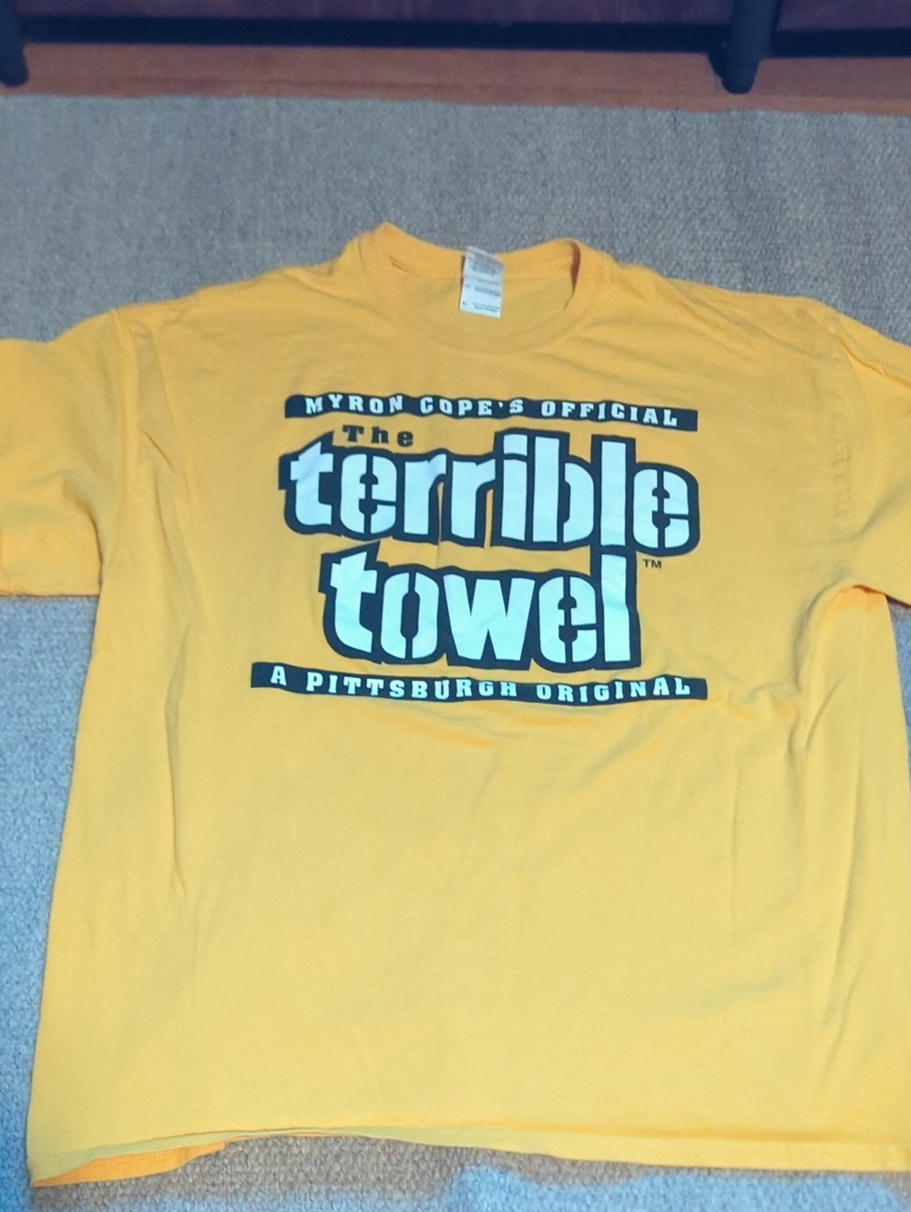 Vintage Y2K Pittsburgh Steelers Terrible Towel T Shirt Size XL Gold